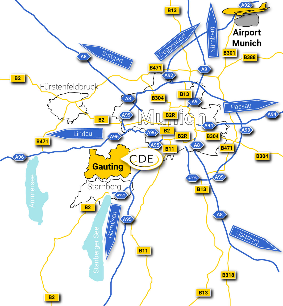 CDE München Lageplan